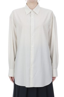 SUPER FINE WOOL STRIPE SHIRT - IVORY WHITE STRIPE (A26SS02WW)
