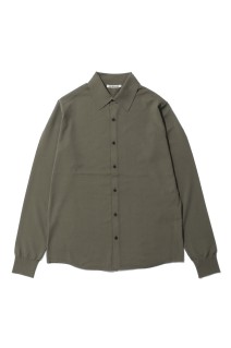 GIZA HIGH GAUGE KNIT SHIRT CARDIGAN - DARK OLIVE (A26SC04KA)