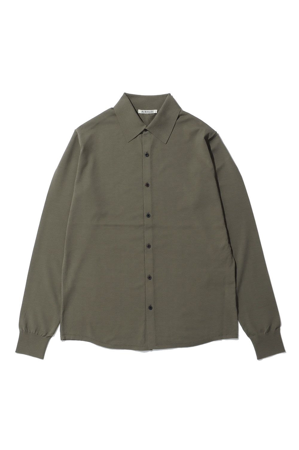 GIZA HIGH GAUGE KNIT SHIRT CARDIGAN - DARK OLIVE (A26SC04KA