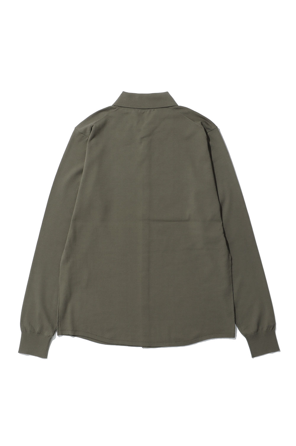 GIZA HIGH GAUGE KNIT SHIRT CARDIGAN - DARK OLIVE (A26SC04KA