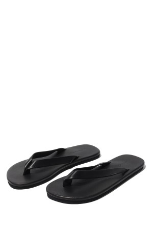 SOFT LEATHER FLIP-FLOPS - BLACK (A26SS11QD)