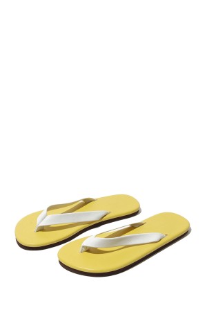 SOFT LEATHER FLIP-FLOPS - YELLOWxWHITE (A26SS11QD)