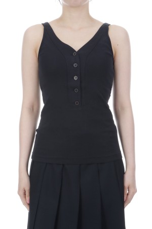ORGANIC COTTON FINE RIB TANK - DARK NAVY (A26ST03OF)