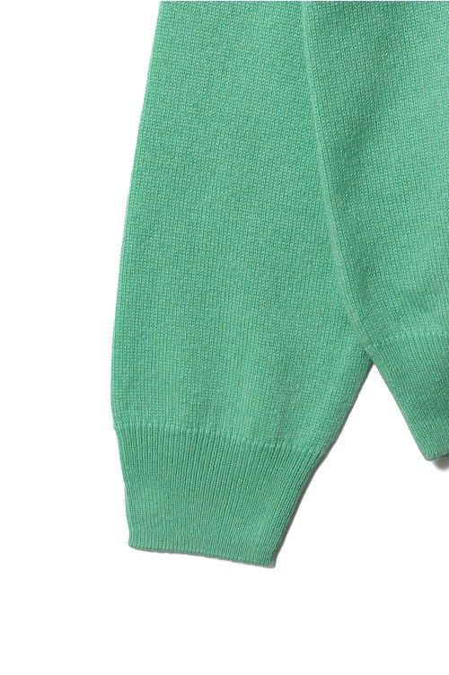 SUPER FINE CASHMERE SILK KNIT SKIPPER POLO - MINT GREEN (A26SP04SC