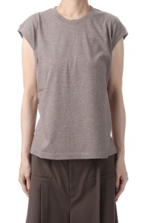 SEAMLESS CREW NECK SLEEVELESS - TOP BROWN (A00T06ST)