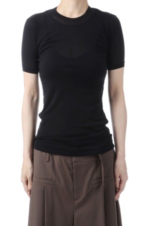 SUPER HIGH GAUGE SHEER RIB TEE - BLACK (A00T03HF)