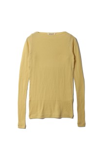SUPER HIGH GAUGE SHEER RIB BOAT NECK L/S TEE - MUSTARD (A00T05HF)
