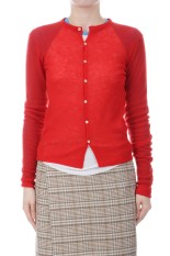 SHEER CASHMERE KNIT CARDIGAN - RED ORANGE (A26SC01CJ)
