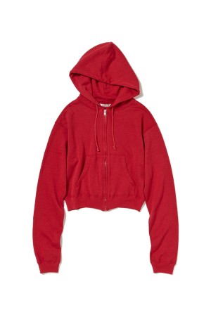 HIGH TWIST LIGHT SWEAT ZIP PARKA - RED (A26SP04MU)