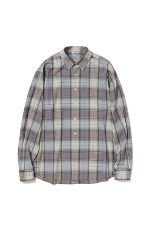SUPER LIGHT WOOL CHECK SHIRT - BLUE GRAY CHECK (A26SS01LC)