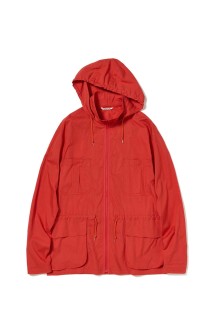 SUPER FINE COTTON LAWN HOODED BLOUSON - RED (A26SB01CL)