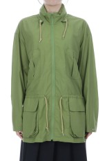 SUPER FINE COTTON LAWN HOODED BLOUSON - DUSTY GREEN (A26SB01CL)