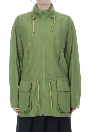 SUPER FINE COTTON LAWN HOODED BLOUSON - RED (A26SB01CL)
