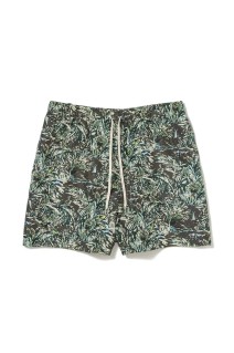 PRINTED AIRY SILK SHORTS - DARK BROWN (A26SP02AP)