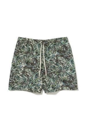 PRINTED AIRY SILK SHORTS - DARK BROWN (A26SP02AP)
