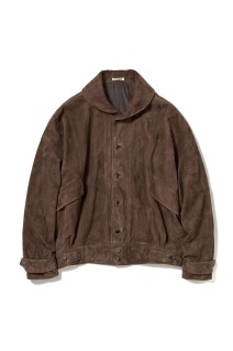 SILKY GRAIN SUEDE BLOUSON - DARK BROWN (A26SB01SG)