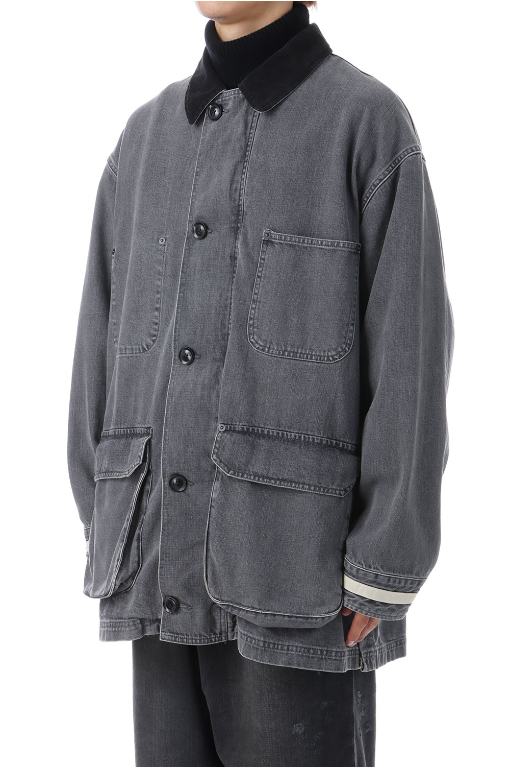 Vintaged Denim Coverall Half Coat(YK25FW01067C)-BLACK- | セレクト