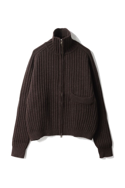 Wide Rib Highneck Zip Cardigan(YK25FW01099S)-BROWN- | セレクト