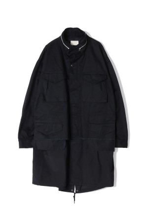 Connected Military Coat(YK25FW01022C)-BLACK-