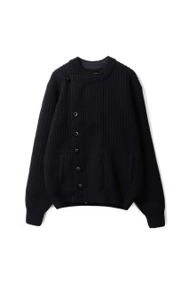 Double Breasted Knit Blouson(YK25FW01107S)-BLACK-