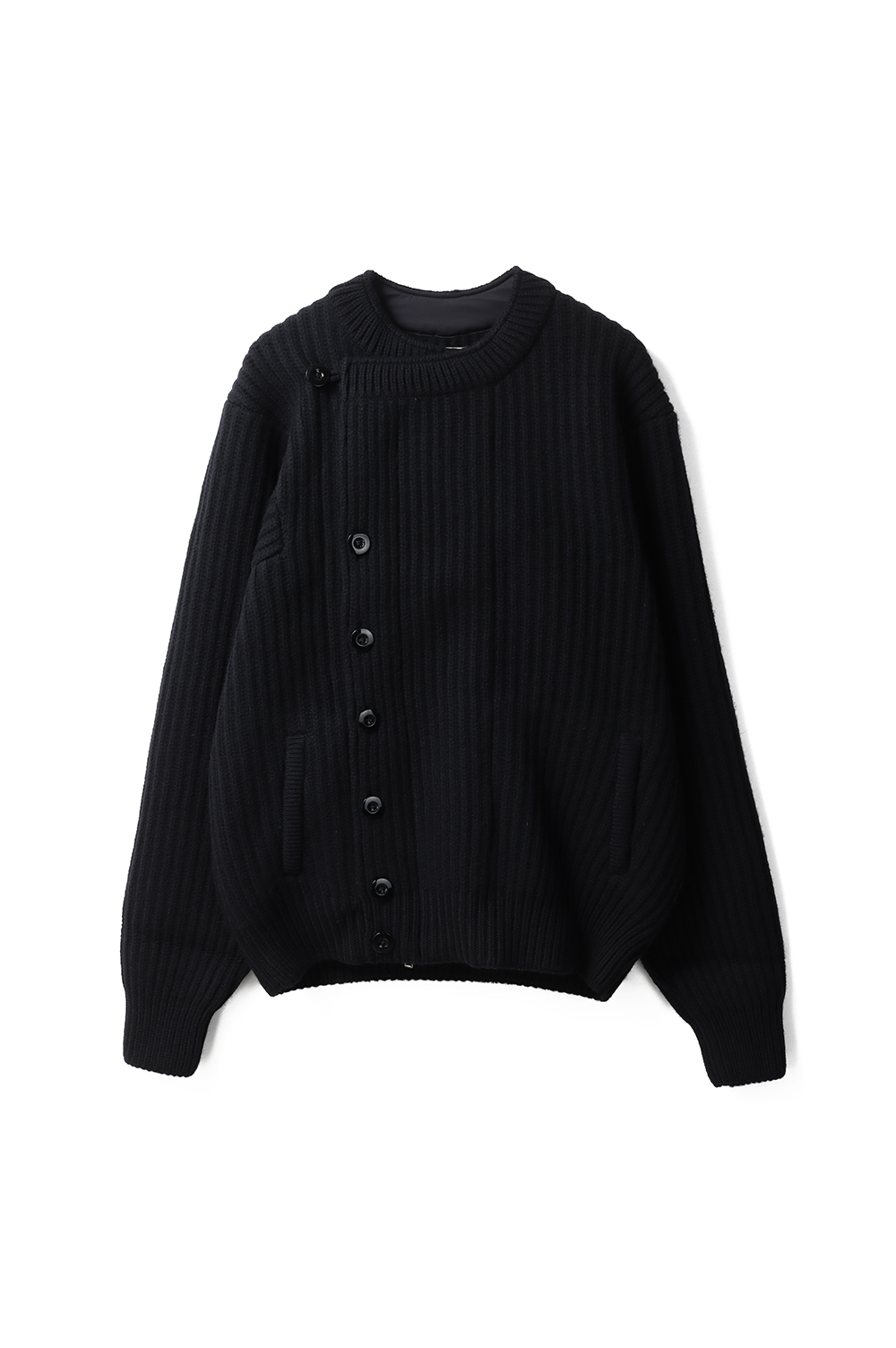 Double Breasted Knit Blouson(YK25FW01107S)-BLACK- | セレクト