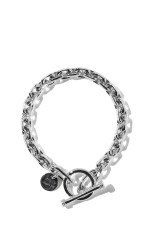 Oval Cut Link Bracelet -7mm- / Silver (XOB099-19)