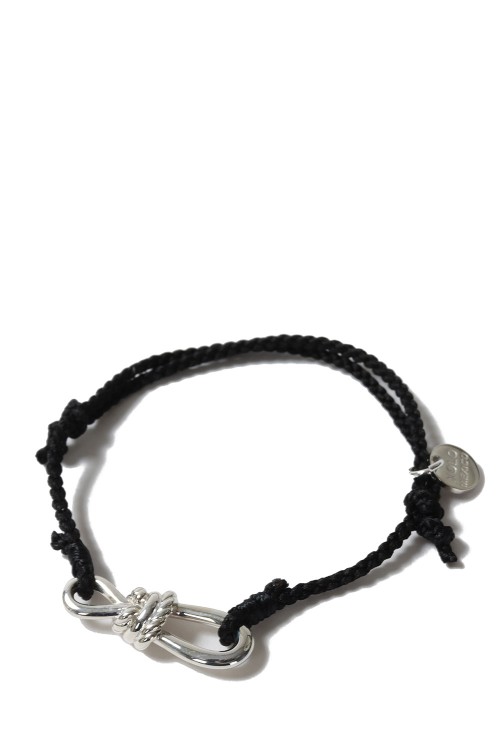 Twisted Rope Link Silk Code Bracelet / Black (XOCB002-BLK