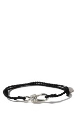 Twisted Rope Link Silk Code Bracelet / Black (XOCB002-BLK)