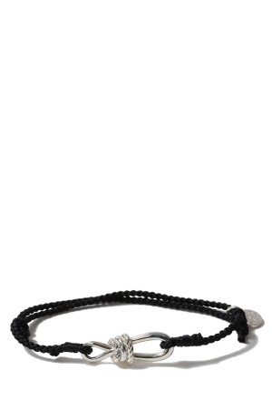 Twisted Rope Link Silk Code Bracelet / Black (XOCB002-BLK)