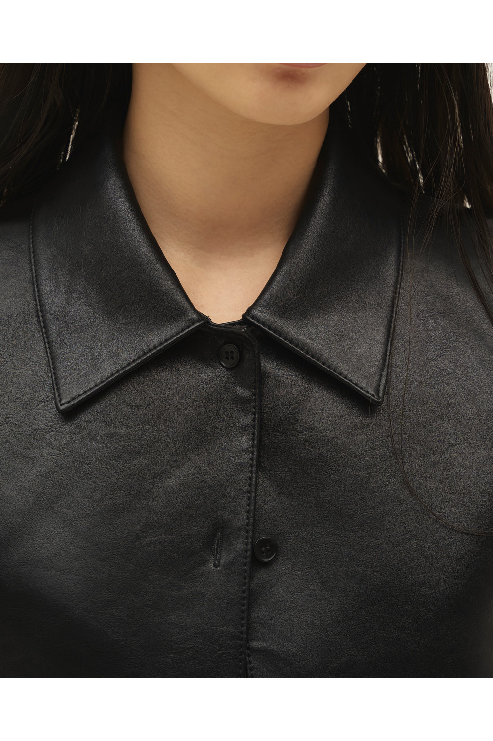 Leather Shirts Jacket - BLACK (12610101) | セレクトショップ