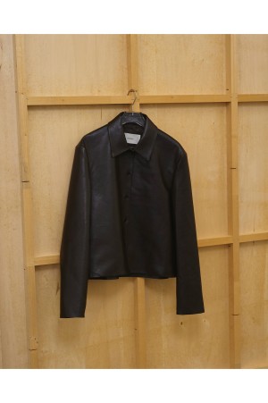 Leather Shirts Jacket - DARK BROWN (12610101)