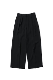 Tuck Wide Trousers - BLACK (12610714)