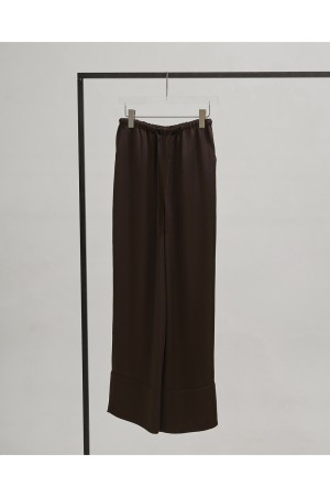 Satin Easy Pants - DARK BROWN (12610704)