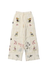 Embroidery Patchwork Trousers - ECRU (12610719)