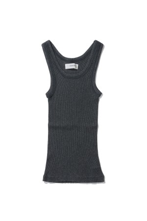Useful Seamless Rib Tanktop - CHARCOAL GRAY (12610621)