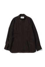 Chambray Silky Shirts - DARK BROWN (12610427)