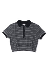 Border Polo Tops - CHARCOAL GRAY (12610606)