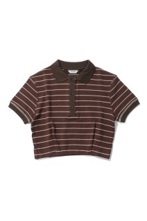 Border Polo Tops - CHOCOLATE (12610606)