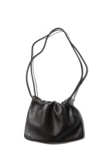 Drawstring Leather Bag - DARK BROWN (12611020)