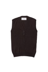 Tencelsilk Knit Vest - DARK BROWN (12610517)