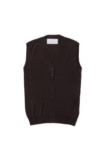 Tencelsilk Knit Vest - DARK BROWN (12610517)