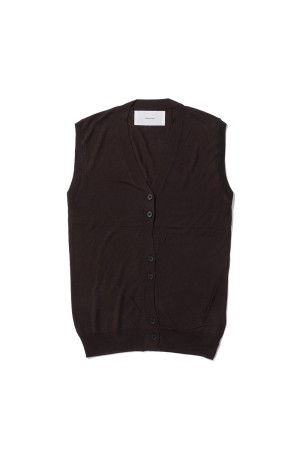 Tencelsilk Knit Vest - DARK BROWN (12610517)