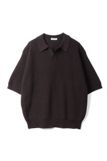 Cotton Rib Knit Skipper Shirt / ESPRESSO (KS26SKN04)