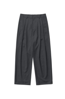 Narrow Stripe Tapered Slacks / HEATHER CHARCOAL (AOFSPT017)