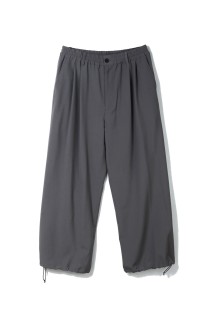 Wool Washer Tropical 2pleated Easy Trousers - GRAY (YK26SS01173P)