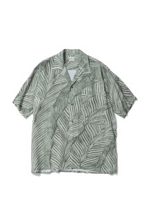 Leaf Pattern Printed Open Collar Shirt - IVORY (YK26SS01202SH)