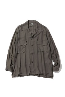 Modal Double Pocket Open Collar Shirt - CHARCOAL (YK26SS01215SH)