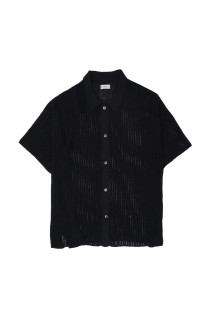 Rib Knit Sheer Shirt - BLACK (YK26SS01250S)