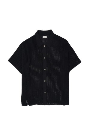 Rib Knit Sheer Shirt - BLACK (YK26SS01250S)