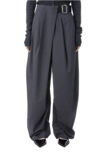 Asymmetrical Belt Pants - GRAY(31252465606)
